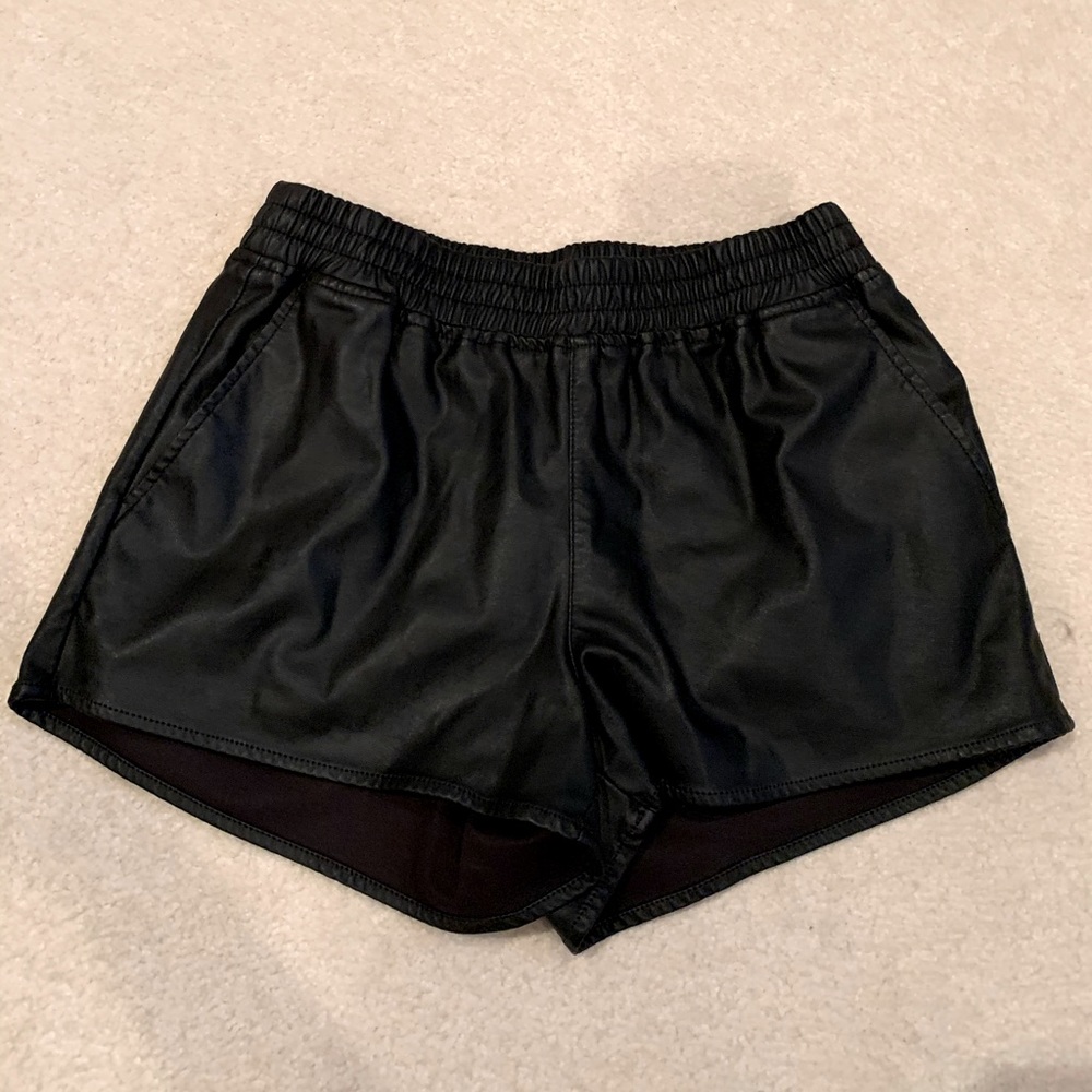 H&M faux leather shorts